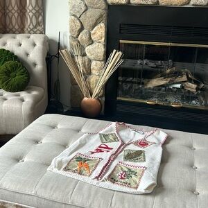 Capacity Knit Patchwork Gardening Vest Size Medium